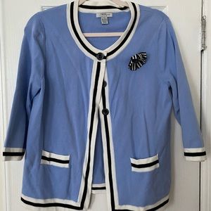 Powder Blue Cardigan with Removable Flower Pin